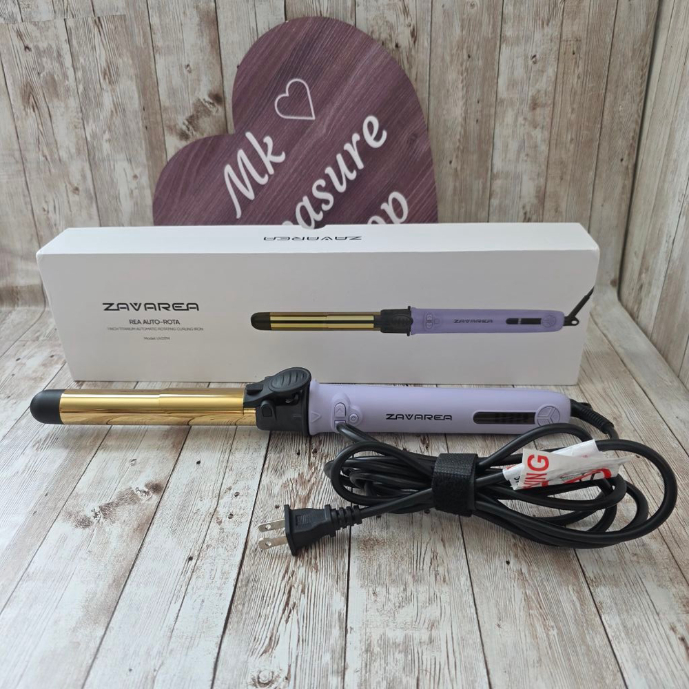 Zavarea Rotating Curling Iron 1 inch Purple Gold